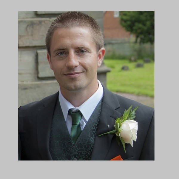A portrait of Chris in 2014 at his sister Lauras wedding