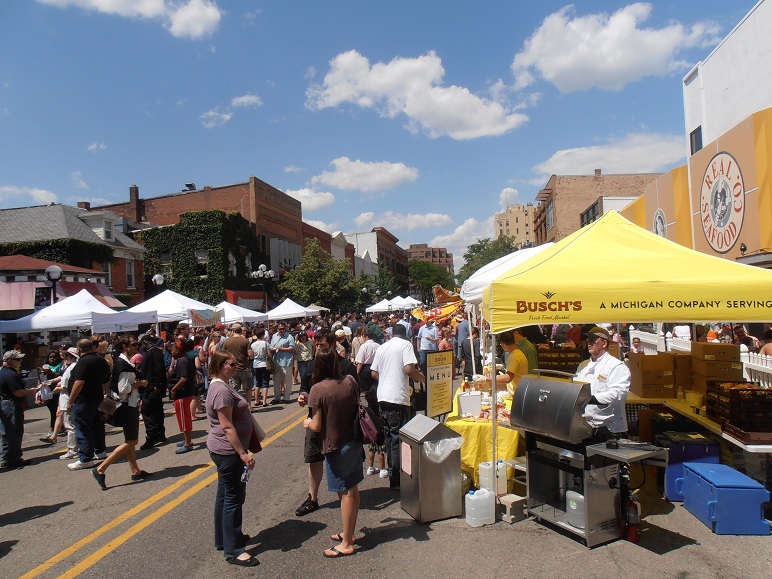 Bustling market at Ann Arbor