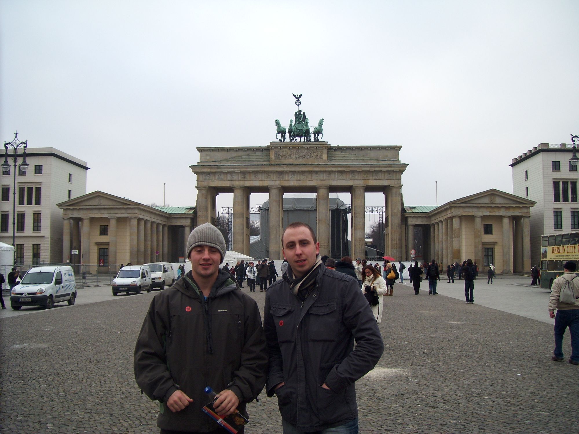 Chris and his mate Matt at  the Brandenburg gate