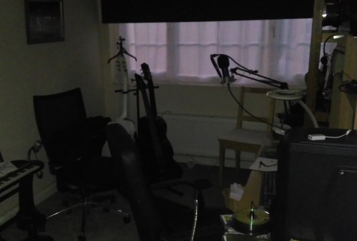 The music room that had previously been prepared as Chris' bedroom in his new UK bolthole
