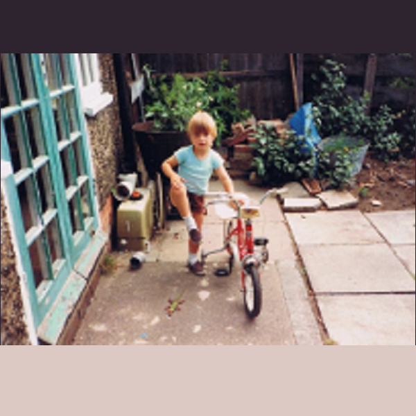 On his first bike