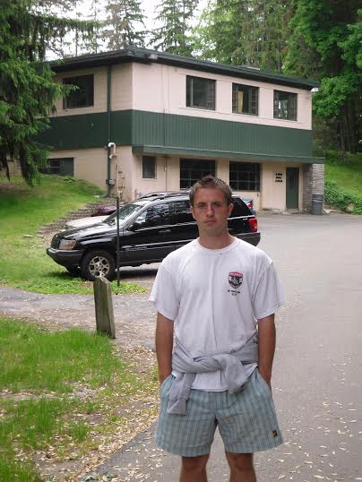 Chris, outside his college