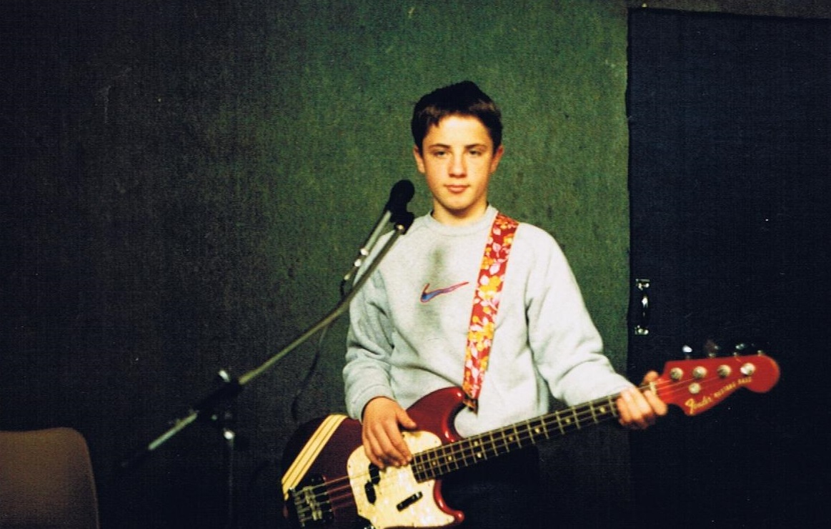 12 year old chris, playing bass at robannas practice rooms