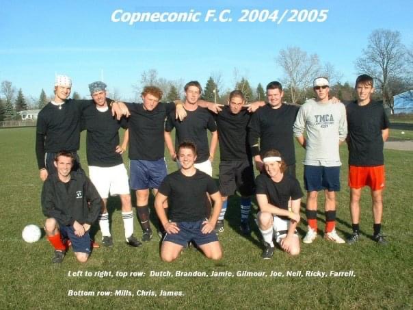 Copneconic Football Team, Chris is front, centre